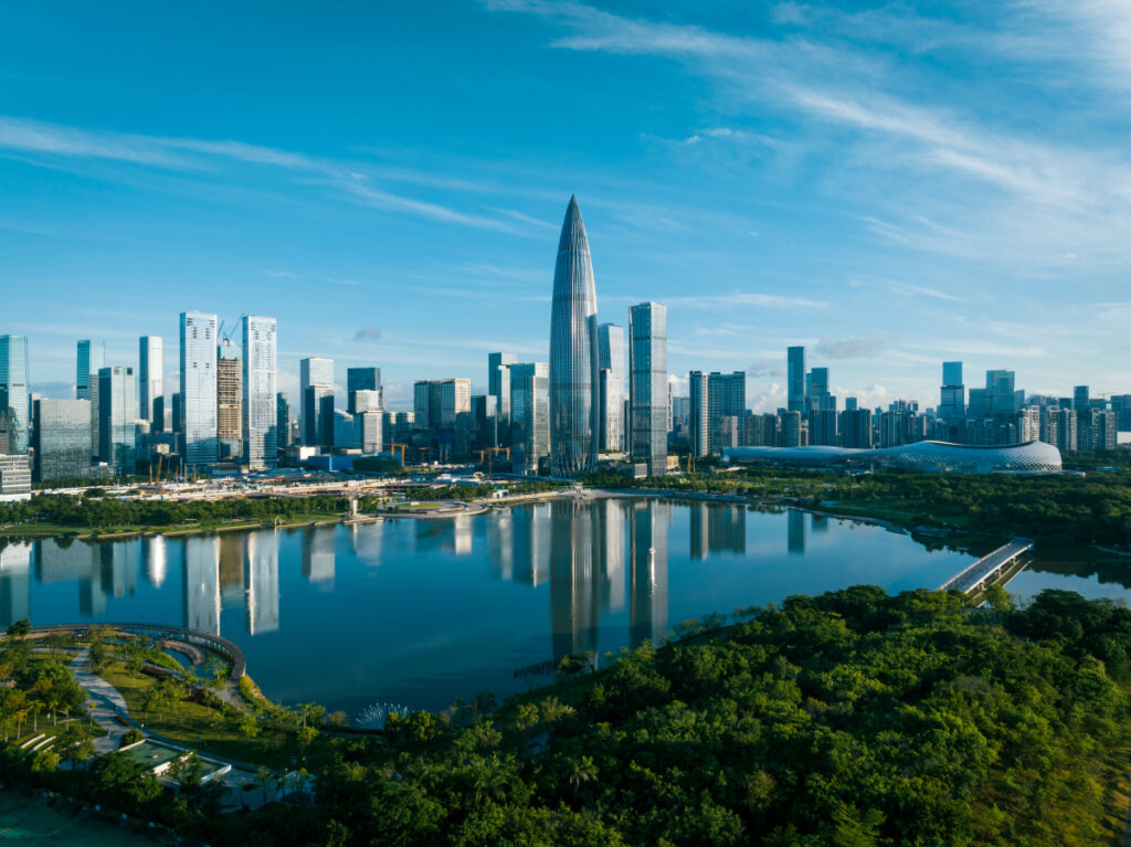 aerial view of landscape in shenzhen city,china
