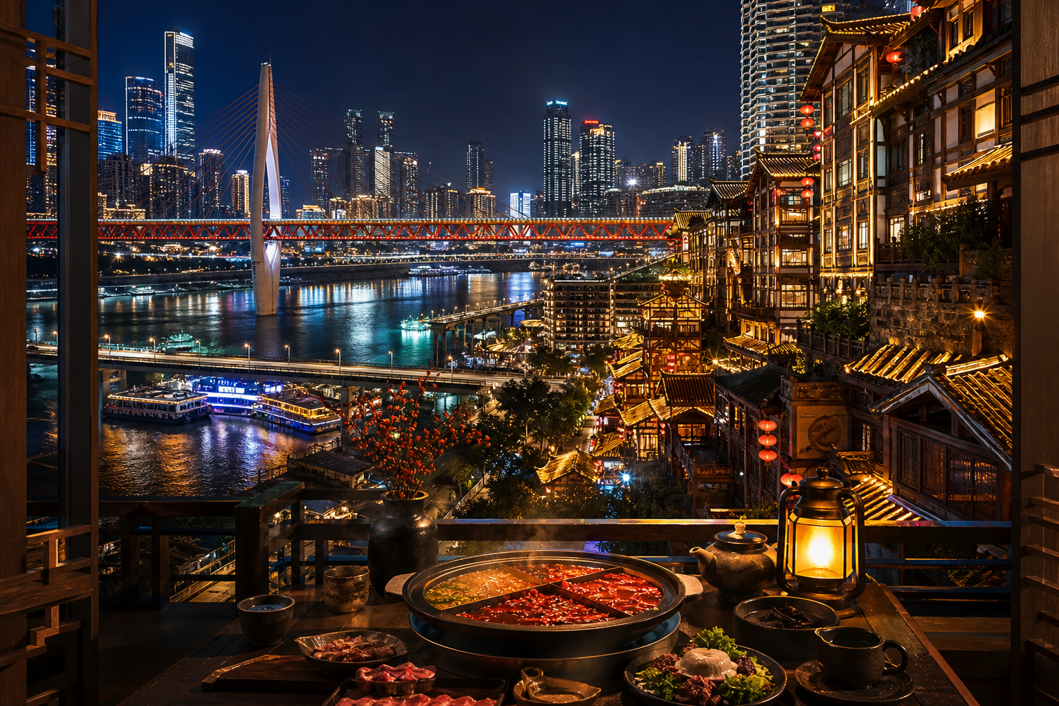 China Wellness Reset Chongqing night city