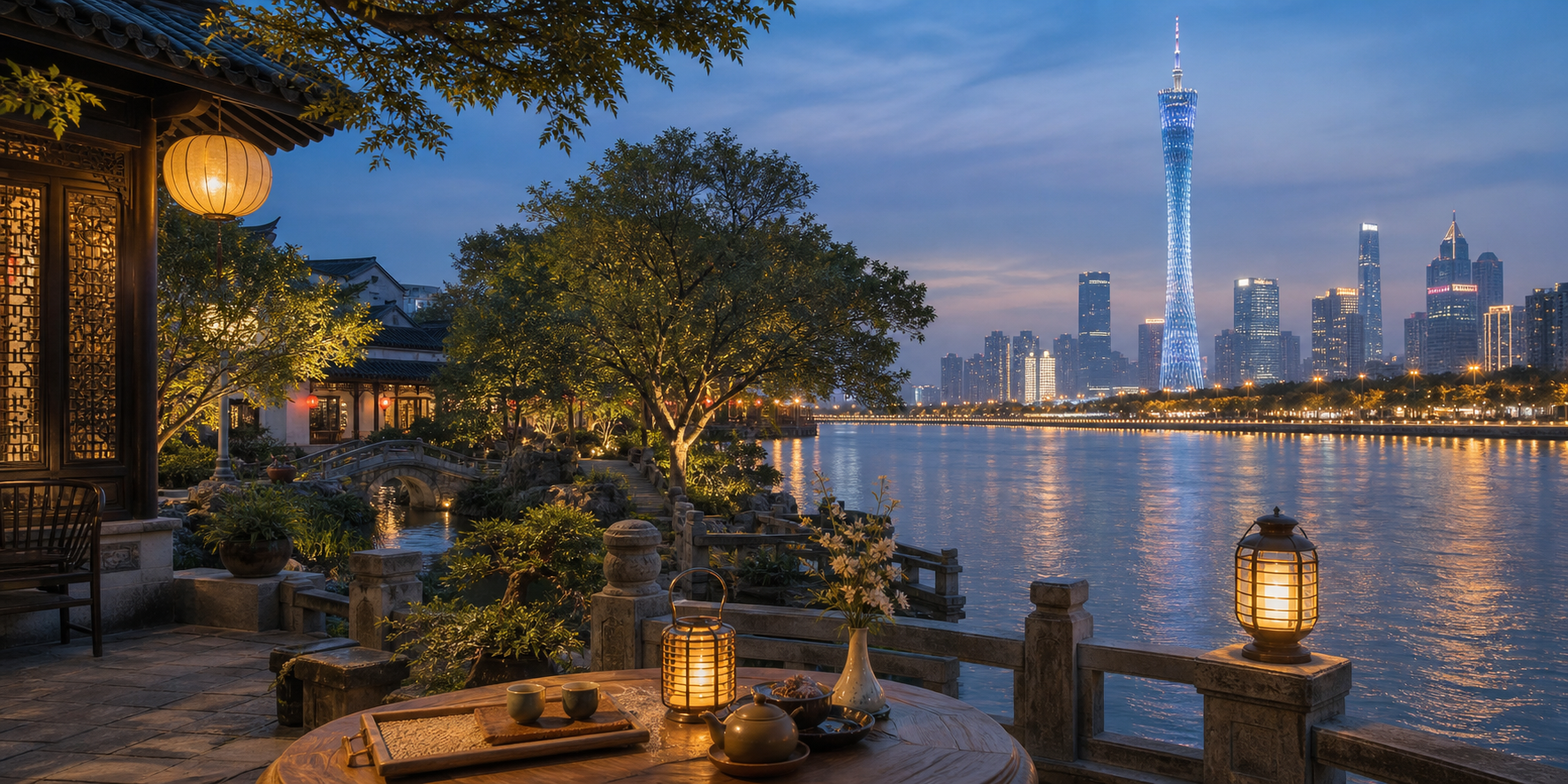 China Wellness Reset Guangzhou river lights and wellness